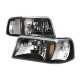 Ford Ranger 1993 1997 1pc Black Housing Headlights