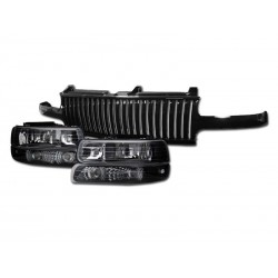 Chevy Silverado 1999-2002 /00-06 Tahoe Grille shell vertical black and headlights combo