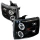 Chevy Silverado 2007-2013 1500  Black Angel Eye Projector Headlights