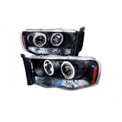 2002-2005 dodge ram 1500 2500 angel eye Black Projectors Headlights