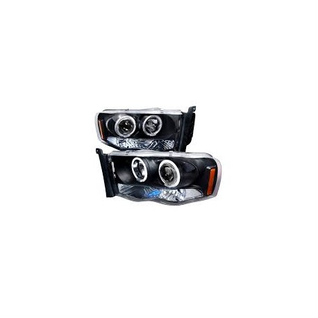 2002-2005 dodge ram 1500 2500 angel eye Black Projectors Headlights