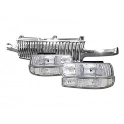 Chevy Silverado 1999-2002 /00-06 Tahoe Grille shell vertical chrome  and headlights combo