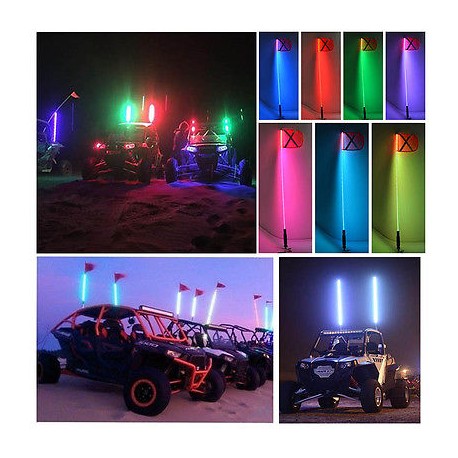LED Whip antenna RGB Multi Colors 49"Remote Control