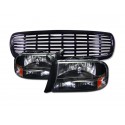 Dodge Dakota/Durango 1997-2004 black housing headlights with black grille