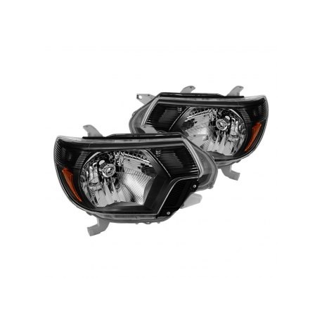 2012-2015 Toyota tacoma black housing w amber oe style headlights