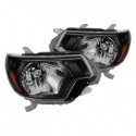 2012-2015 Toyota tacoma black housing w amber oe style headlights