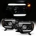 2012-2015 Toyota Tacoma  Black c bar halo projector headlights