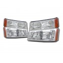 2003-2006 Chevy Silverado chrome amber  housing headlights
