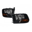 2009-2017 Dodge  Ram black amber Headlights 1500/2500