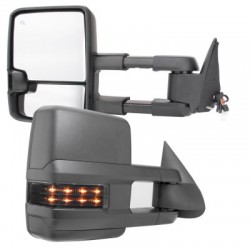 2015 Style Chevy Silverado 2014-2018 power heated towing mirrors with leds smoke turn signals and white reverse lights