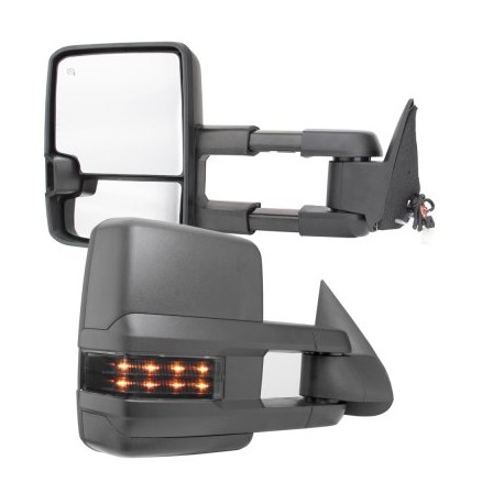 2015 Style Chevy Silverado 2014-2018 power heated towing mirrors with leds smoke turn signals and white reverse lights