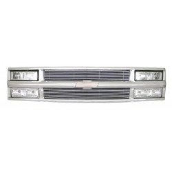 1994-1998 chevy c-10 tahoe suburban  combo headlights grille with 4mm billet aliminum grile