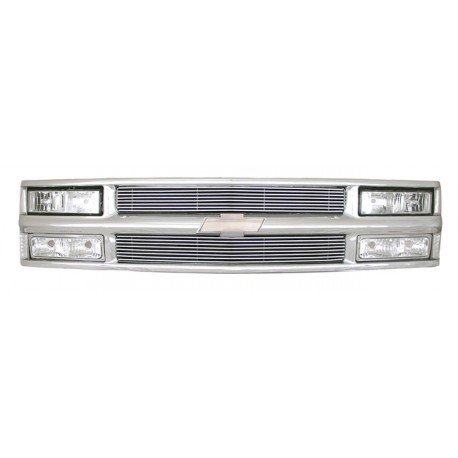 1994-1998 chevy c-10 tahoe suburban  combo headlights grille with 4mm billet aliminum grile