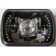 7x6 Headlights Black Housing  Leds projector with white led side lights