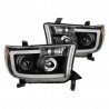 2007-2013 Fits Toyota Tundra Black C Bar halo projector headlights