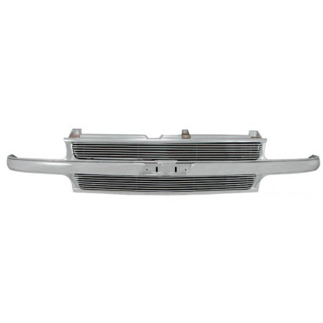 1999-2002 Chevy Silverado chrome  grille replacement with 4mm billet grille replacment shell