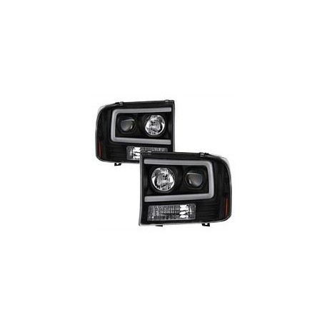 FORD F250/350 ESCURSION 1999-2004 BLACK C BAR HEADLIGHTS PROJECTORS