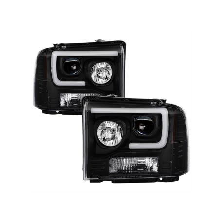 FORD F250/350 ESCURSION 2005-2007 BLACK C BAR HEADLIGHTS PROJECTORS