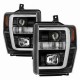 2008-2010 FORD F250/350 SUPER DUTY C BAR HALO PROJECTOR HEADLIGHTS