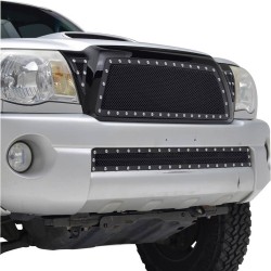 2005-2011 TOYOTA TACOMA STAINLESS BLACK MESH GRILLE REPLACEMENT WITH RIVETS