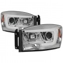 OPTIC LED HALO 2006-2008 DODGE RAM 1500/2500/3500 CHROME HEADLIGHT PROJECTORS