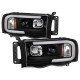 OPTIC LED HALO 2002-2005 DODGE RAM 1500/2500/3500 BLACK HEADLIGHT PROJECTORS