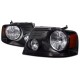 2004-2008 FORD F150 BLACK AMBER HEADLIGHTS HOUSING