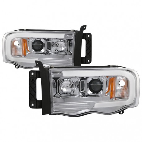 2002-2005 DODGE RAM C BAR CHROME HOUSING HEADLIGHTS OPTIC LIGHTING