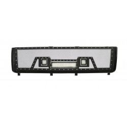 2011-2014 CHEVY SILVERADO 2500 / 3500 Grille w/ 12" LED Light Bar and 2 2"Lights