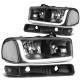 1999-2006 GMC SIERRA/YUKON C BAR HALO BLACK HOUSING CLEAR REFLECTOR