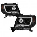 2005-2011 Toyota Tacoma C bar halo projectors black housing