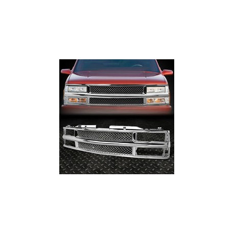 1994-1998 CHEVY CK PU TAHOE SUBURBAN FRONT CHROME MESH ABS GRILLE SHELL