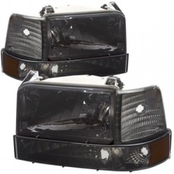 Ford F 150 1992-1997 bronco f250 smoke combo headlights 6pc kit