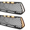 2016-2019 FITS TOYOTA TACOMA MESH INSERT GRILLE WITH 3 AMBER LED LIGHTS AND SIDE SWITCHBACK LIGHTS AMBER WHITE