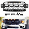 Ford F150 raptor style grille 2018--2019  with led lights amber and led pod lights