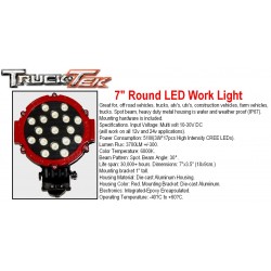 7" Round LED Work Lights
