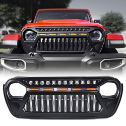 JEEP JL WRANGLER 2018-2020  Grille replacement shell with amber led lights