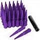 SPIKE METAL LUG NUTS PURPLE 12X1.5MM 20PCS KIT W KEY