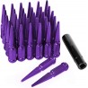 SPIKE METAL LUG NUTS PURPLE 12X1.5MM 20PCS KIT W KEY