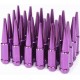 SPIKE METAL LUG NUTS 14x1.5mm PURPLE 24PCS W KEY