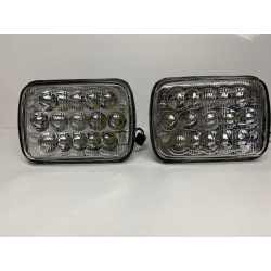 7x6 5x7 oem style led headlights high low beam h4 plug glass pair