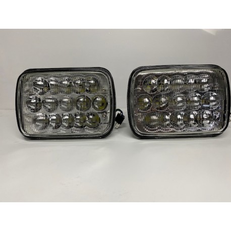 7x6 5x7 oem style led headlights high low beam h4 plug glass pair