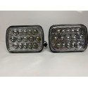 7x6 5x7 oem style led headlights high low beam h4 plug glass pair