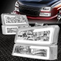 2003-2006 CHEVY SILVERADO C BAR HALO WHITE CHROME WITH PARKING LIGHTS