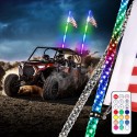 LED RGB MULTICOLOR  WHIP ANTENNA  PAIR 4FT WITH REMOTE
