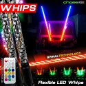 LED RGB MULTICOLOR  WHIP ANTENNA  PAIR 5FT WITH REMOTE