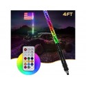 LED RGB 4FT WHIP ANTENNA MULTICOLOR WITH REMOTE AND QUICK RELEASE