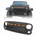 JEEP JK WRANGLER 2007-2017 FRONT VETTICAL BAR GRILLE WITH DRL LED AMBER LIGHTS