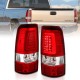 LED TAILLIGHTS 1999-2002 CHEVY SILVERADO /GMC SIERRA C BAR STYLE RED CLEAR HOUSING WITH WHITE DRL
