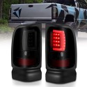 1994-2001 DODGE RAM LED C BAR TAILLIGHTS BLACK SMOKE VERSION 2